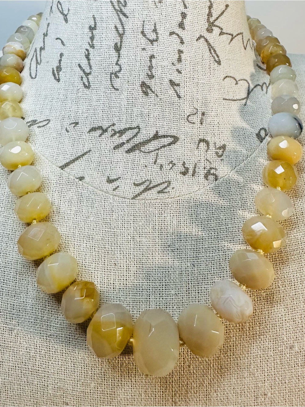 Coldwater Creek Yellow Quartz Beaded Necklace Faceted Gemstone Warm Gold Tone - Picture 4 of 8